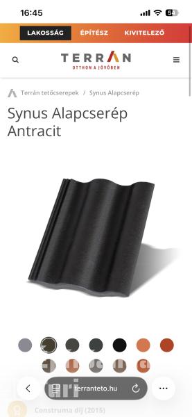 Terran antracit színű tetőcserép